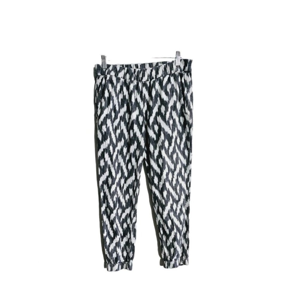 womans J‎ Crew Animal Print Elastic Waist Joggers Size 6 100% Cotton White